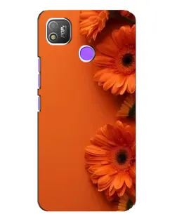 Чехол для TECNO POP 4 с картинкой «Оранжевые герберы»