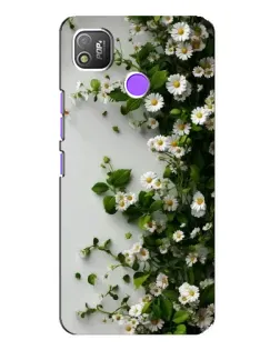 Чехол для TECNO POP 4 с картинкой «Ветка мелких белых цветов»