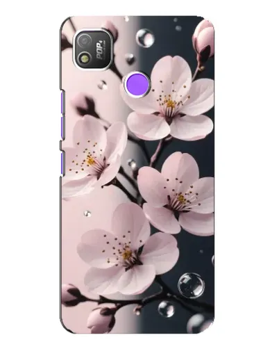 Чехол для TECNO POP 4 с картинкой «Нежная сакура и капли» Чехол для TECNO POP 4 с картинкой «Нежная сакура и капли»