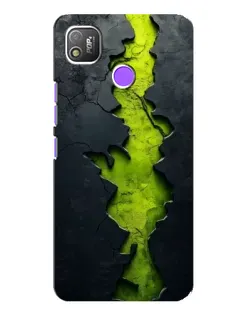 Чехол для TECNO POP 4 с картинкой «Салатовый разлом скалы»