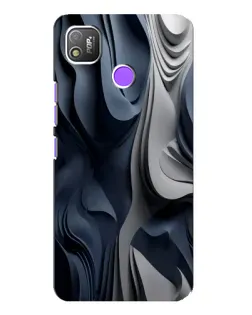 Чехол для TECNO POP 4 с картинкой «Объемные синие складки»