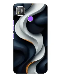 Чехол для TECNO POP 4 с картинкой «Объемные черно-белые ленты»