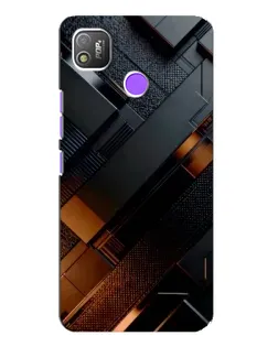 Чехол для TECNO POP 4 с картинкой «Черные геометрические блоки»