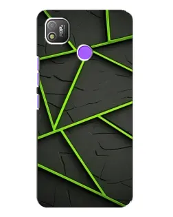 Чехол для TECNO POP 4 с картинкой «Зеленые геометрические линии»