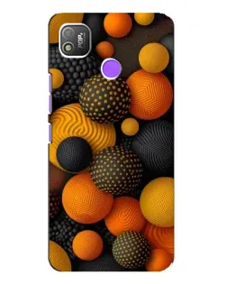 Чехол для TECNO POP 4 с картинкой «Объемные оранжевые сферы»