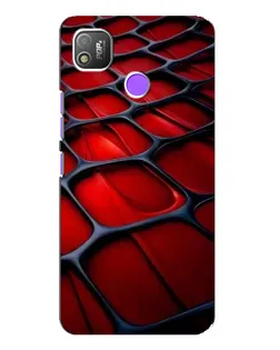 Чехол для TECNO POP 4 с картинкой «Красная глянцевая сетка»