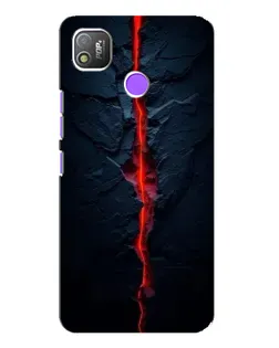 Чехол для TECNO POP 4 с картинкой «Kрасная лавовая трещина»
