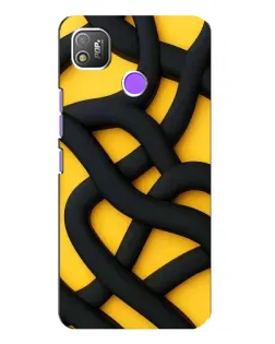 Чехол для TECNO POP 4 с картинкой «Черное желтое переплетение»