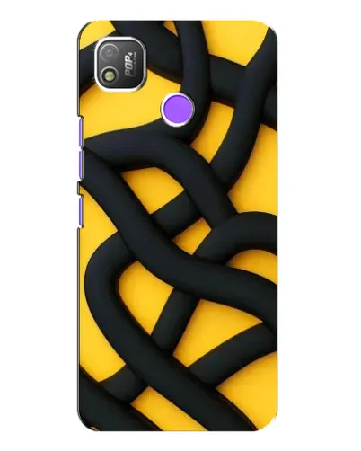 Чехол для TECNO POP 4 с картинкой «Черное желтое переплетение» Чехол для TECNO POP 4 с картинкой «Черное желтое переплетение»