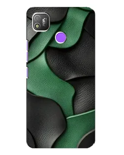 Чехол для TECNO POP 4 с картинкой «Зеленые кожаные волны»