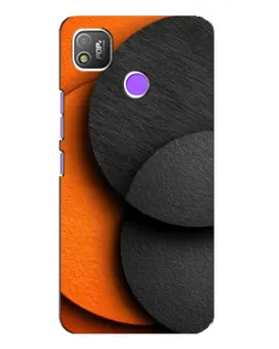 Чехол для TECNO POP 4 с картинкой «Геометрия оранжевых кругов»