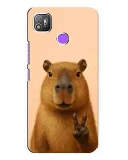 Чехол для TECNO POP 4 с картинкой «Капибара виктория»