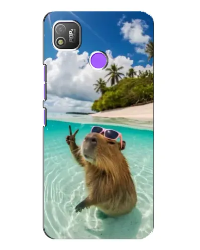 Чехол для TECNO POP 4 с картинкой «Капибара на море» Чехол для TECNO POP 4 с картинкой «Капибара на море»