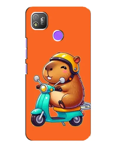 Чехол для TECNO POP 4 с картинкой «Капибара на скутере» Чехол для TECNO POP 4 с картинкой «Капибара на скутере»