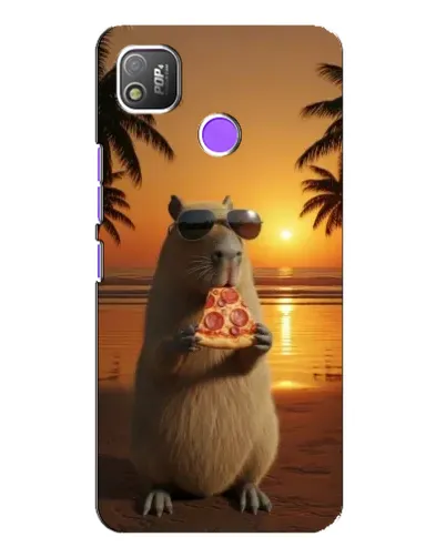 Чехол для TECNO POP 4 с картинкой «Капибара с пиццей» Чехол для TECNO POP 4 с картинкой «Капибара с пиццей»