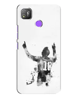 Чехол для TECNO POP 4 с картинкой «Черно-белый силуэт Месси» Чехол для TECNO POP 4 с картинкой «Черно-белый силуэт Месси»