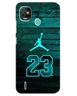 Чехол для TECNO Pop 5 (BD2p) с картинкой «Jordan Cyan 23»