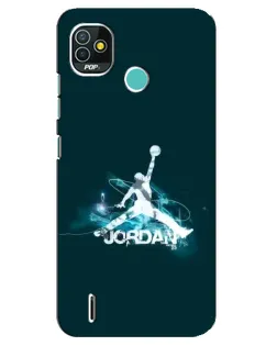Чехол для TECNO Pop 5 (BD2p) с картинкой «Jordan Blue Fire»