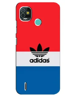 Чехол для TECNO Pop 5 (BD2p) с картинкой «Ретро блоки Adidas»
