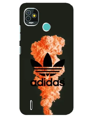 Чехол для TECNO Pop 5 (BD2p) с картинкой «Оранжевый дым Adidas»