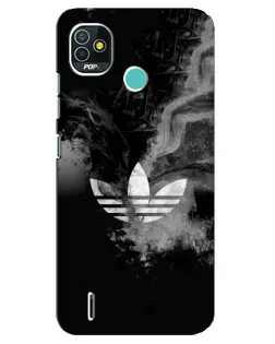 Чехол для TECNO Pop 5 (BD2p) с картинкой «Абстрактный дым Adidas»
