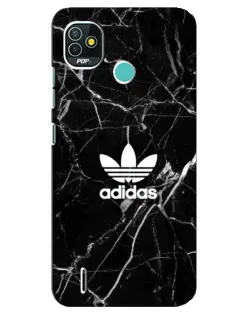 Чехол для TECNO Pop 5 (BD2p) с картинкой «Белый мрамор Adidas»