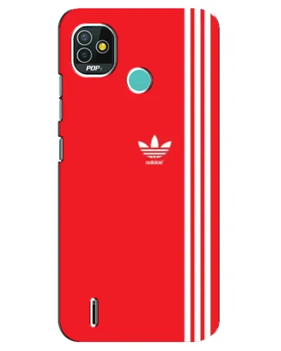 Чехол для TECNO Pop 5 (BD2p) с картинкой «Красный минимализм Adidas»