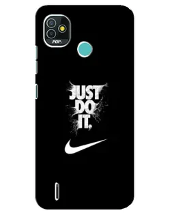Чехол для TECNO Pop 5 (BD2p) с картинкой «Текстовый принт Nike»