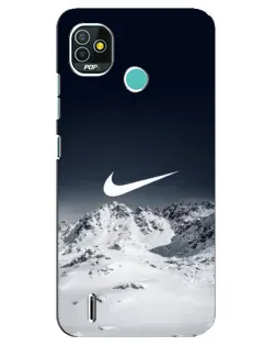 Чехол для TECNO Pop 5 (BD2p) с картинкой «Nike — зимние горы»