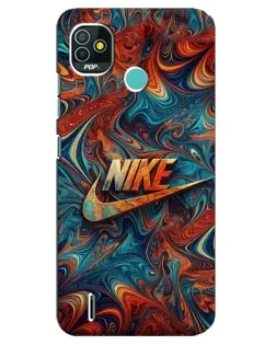 Чехол для TECNO Pop 5 (BD2p) с картинкой «Nike в абстракции»