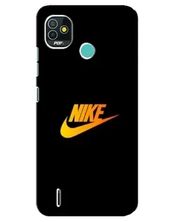 Чехол для TECNO Pop 5 (BD2p) с картинкой «Золотой логотип Nike»