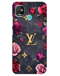 Чехол для TECNO Pop 5 (BD2p) с картинкой «Цветочный Louis Vuitton»