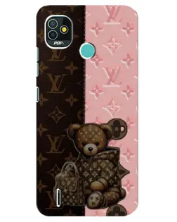 Чехол для TECNO Pop 5 (BD2p) с картинкой «Мишка в стиле LV»