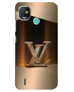 Чехол для TECNO Pop 5 (BD2p) с картинкой «LV — золотое сияние»