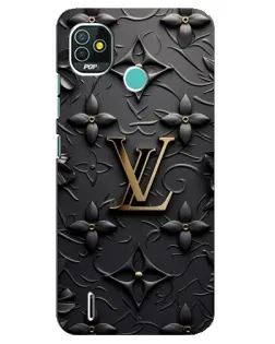Чехол для TECNO Pop 5 (BD2p) с картинкой «Кожаная текстура LV»