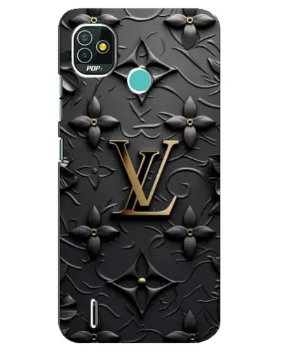 Чехол для TECNO Pop 5 (BD2p) с картинкой «Кожаная текстура LV»