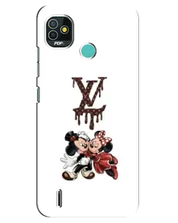 Чехол для TECNO Pop 5 (BD2p) с картинкой «LV и Микки Маус»