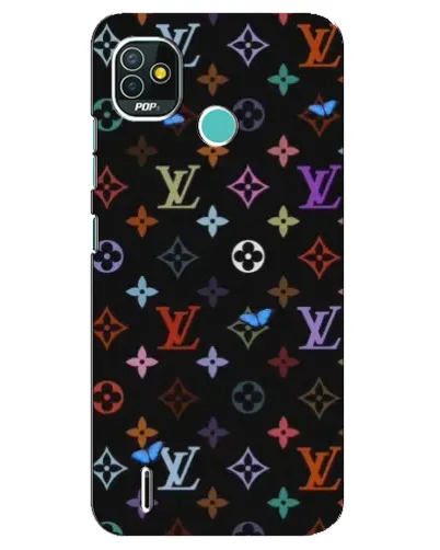 Чехол для TECNO Pop 5 (BD2p) с картинкой «Цветная монограмма LV»