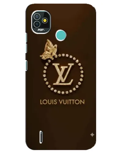 Чехол для TECNO Pop 5 (BD2p) с картинкой «LV — золотая печать»
