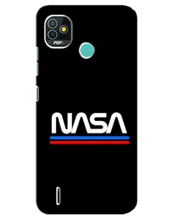 Чехол для TECNO Pop 5 (BD2p) с картинкой «NASA — классика Red Blue»