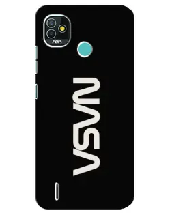 Чехол для TECNO Pop 5 (BD2p) с картинкой «NASA — вертикальный логотип»