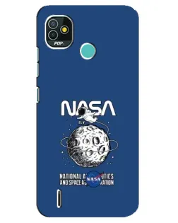Чехол для TECNO Pop 5 (BD2p) с картинкой «NASA — лунная миссия»
