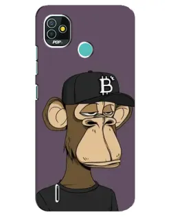 Чехол для TECNO Pop 5 (BD2p) с картинкой «Bored Ape в кепке»
