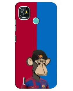 Чехол для TECNO Pop 5 (BD2p) с картинкой «Bored Ape — фанат Барсы»