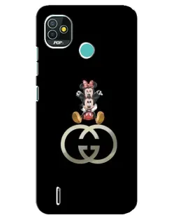 Чехол для TECNO Pop 5 (BD2p) с картинкой «Минни Маус на лого»