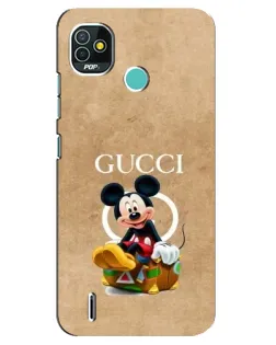 Чехол для TECNO Pop 5 (BD2p) с картинкой «Микки Маус Gucci — крафт»