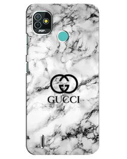 Чехол для TECNO Pop 5 (BD2p) с картинкой «Gucci — мраморный шик»