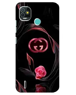 Чехол для TECNO Pop 5 (BD2p) с картинкой «Gucci — неоновая роза»