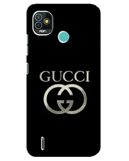 Чохол для TECNO Pop 5 (BD2p) з картинкою «Gucci — золото на чорному» Чохол для TECNO Pop 5 (BD2p) з картинкою «Gucci — золото на чорному»
