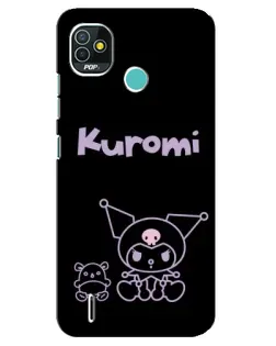 Чохол для TECNO Pop 5 (BD2p) з картинкою «Kuromi — чорний мінімалізм»